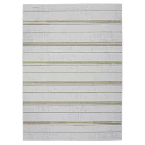 6 ft. 6 in. x 9 ft. 6 in. Ivory and Brown Daylight Indoor Outdoor Myriad Area Rug