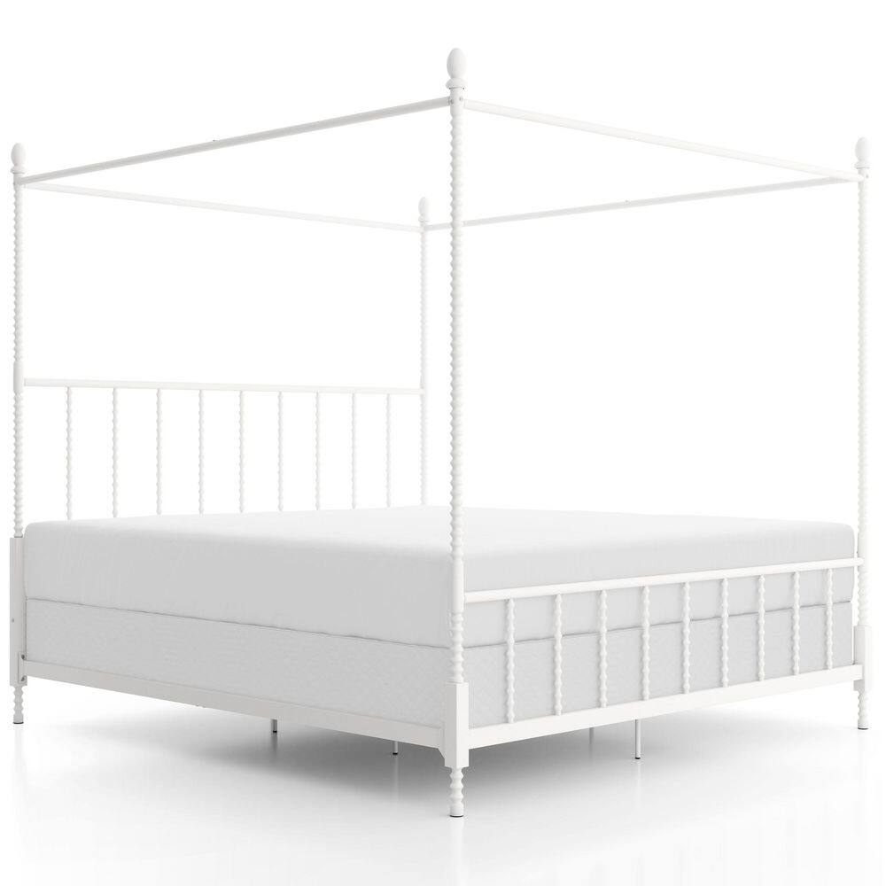 Cathy Black Metal Frame King Canopy Bed with Spindle Posts - thumbnail 6
