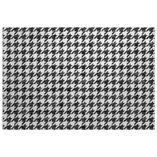 Dream Shag Premium Machine Washable Abstract ADS137 Black 2 ft. x 3 ft. Accent Rug