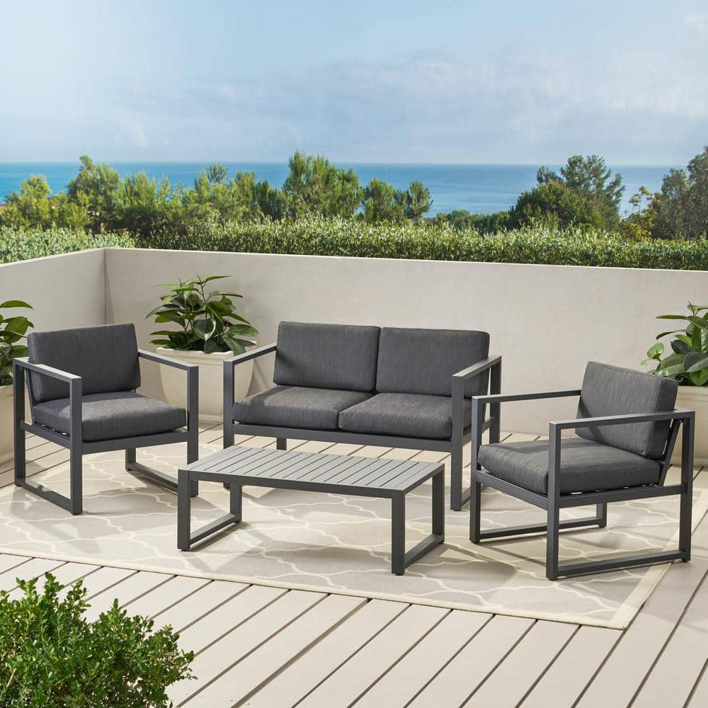 mirando outdoor 4 piece sofa set with cushions