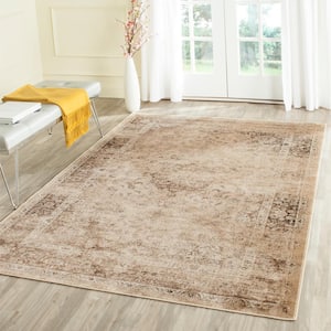 Vintage Warm Beige 7 ft. x 9 ft. Border Area Rug