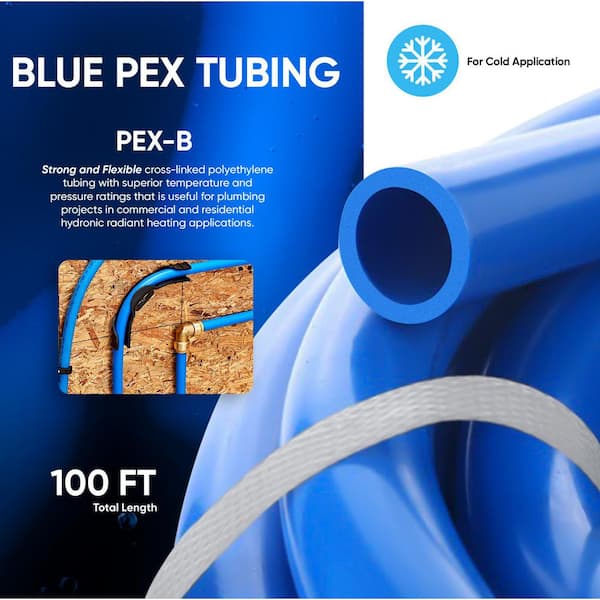 3/4 in. x 500 ft. PEX Tubing Potable Water Pipe in Blue