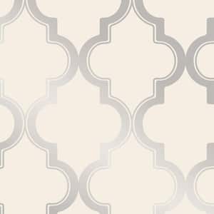 Marrakesh Cream and Silver Peel and Stick Wallpaper Sample