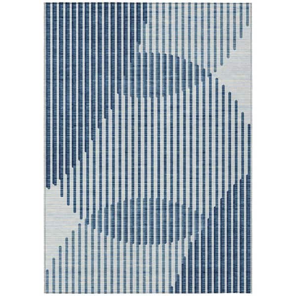Chantille Machine Washable Indoor/Outdoor Abstract ACN1001 Blue 2 ft. 6 in. x 3 ft. 10 in. Area Rug