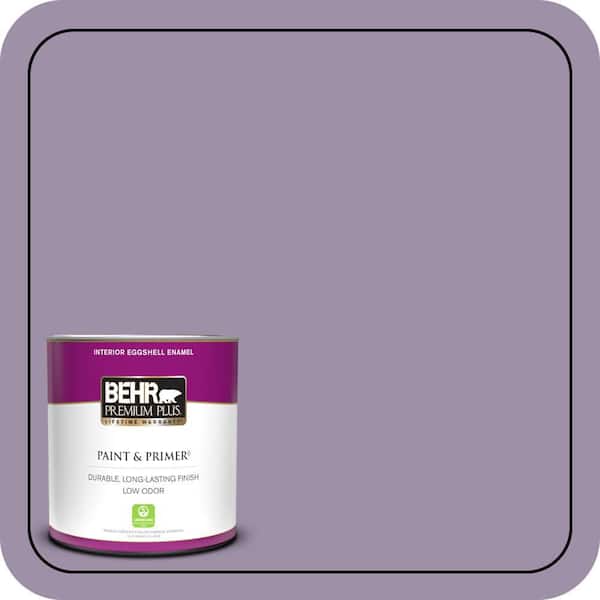 BEHR PREMIUM PLUS 1 qt. #S100-4 Ancestry Violet Eggshell Enamel Low Odor Interior Paint & Primer