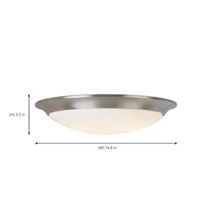 15 in. Brushed Nickel LED Ceiling Flush Mount (2-Pack)