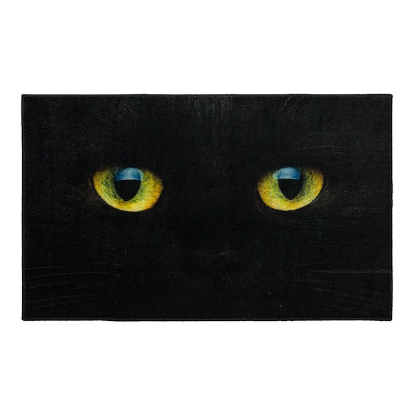 Mohawk Home Cat Face Black 2 ft. x 3 ft. 4 in. Machine Washable