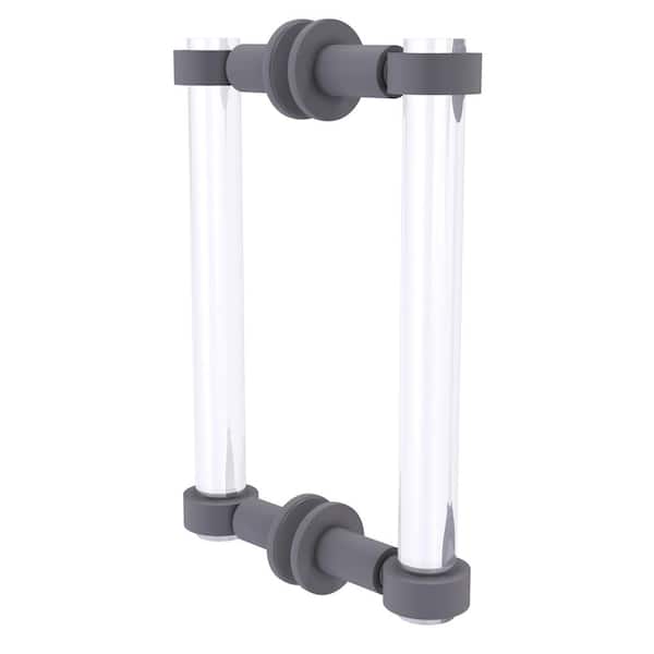 Allied Brass Clearview 8 in. Back to Back Shower Door Pull in Matte Gray