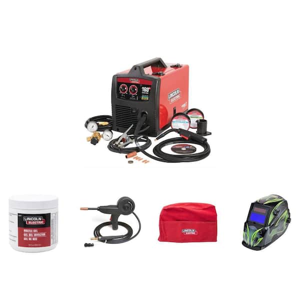 Weld-Pak 180 Amp MIG Wire Feed Welder, Spool Gun, Auto-Darkening Helmet, Canvas Cover and Nozzle Gel Kit (5-Piece)