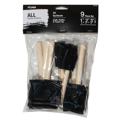 1 in., 2 in. and 3 in. Chiseled Foam Paint Brush Set (9-Pack)