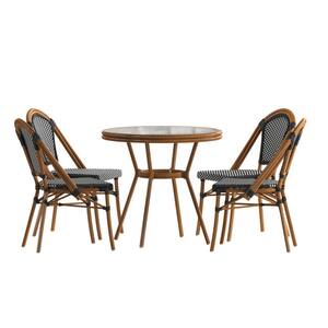 Brown 5-Piece Aluminum Outdoor Dining Set