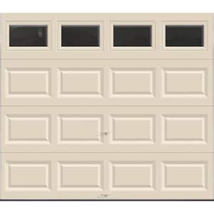 Classic Collection 8 ft. x 7 ft. Non-Insulated Almond Garage Door with Plain Window