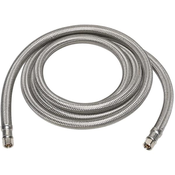 Everbilt 1/4 in. COMP x 1/4 in. COMP x 60 in. Stainless Steel Ice Maker Connector