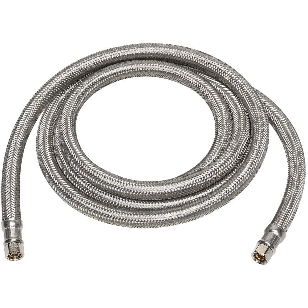 1/4 in. COMP x 1/4 in. COMP x 60 in. Stainless Steel Ice Maker Connector (1