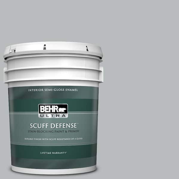 BEHR ULTRA 5 gal. #PPU18-05 French Silver Extra Durable Semi-Gloss Enamel Interior Paint & Primer