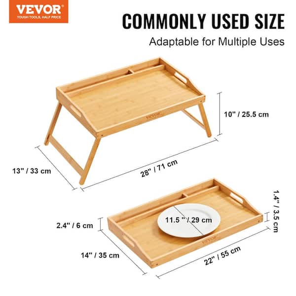 Bed Tray Table With Foldable Legs,breakfast Serving Tray,bamboo