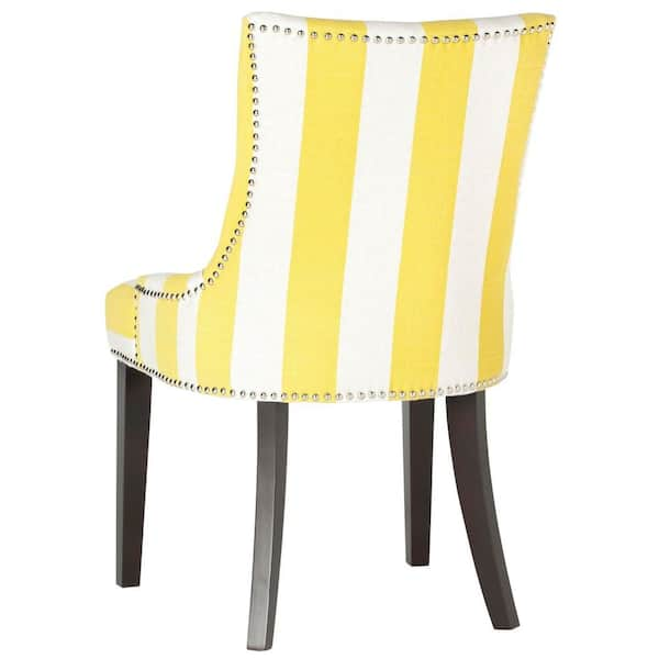 yellow and white striped chair