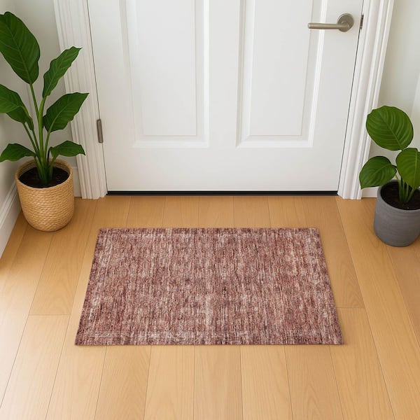 Mayfield Premium Machine Washable Abstract AMF1762 Terracotta 2 ft. x 3 ft. Area Rug