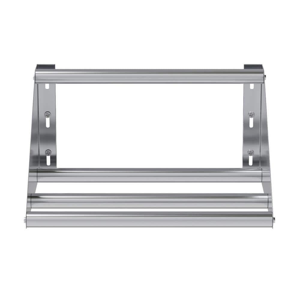22-Inch Stainless Steel Wall-Mounted Tubular Glass Rack Shelf