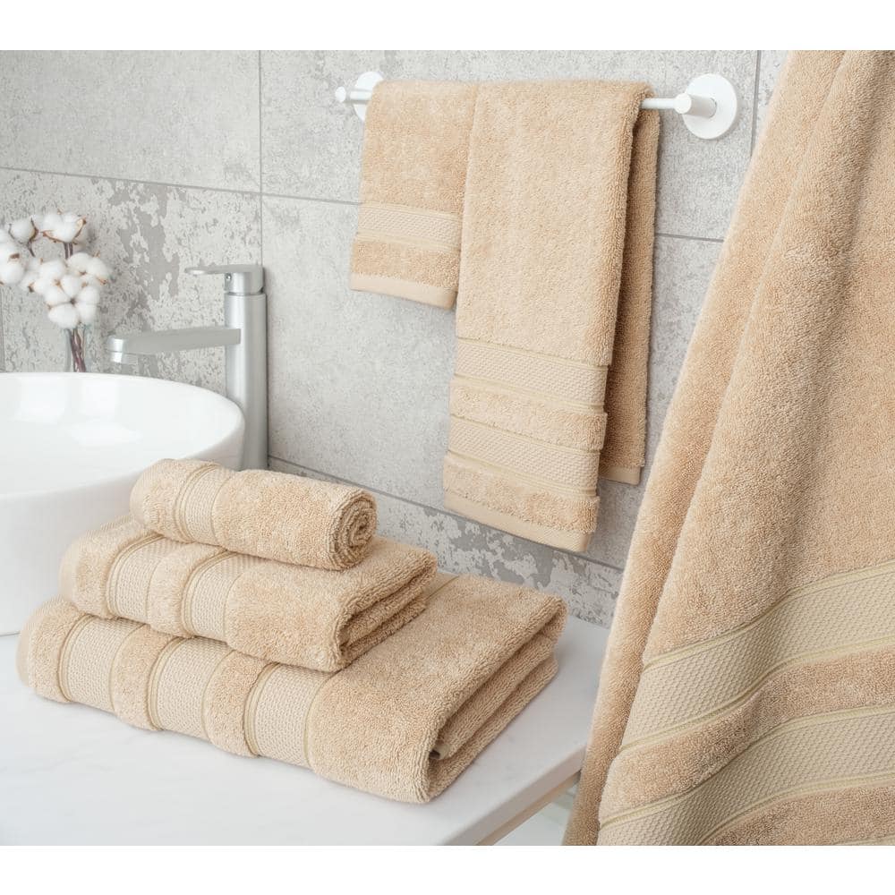 Taupe Turkish Cotton 6-Piece Bath Towel Set