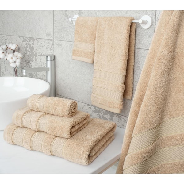 Luxury Bath Towels Set, Combed Cotton Bathroom Towels, Lint Free