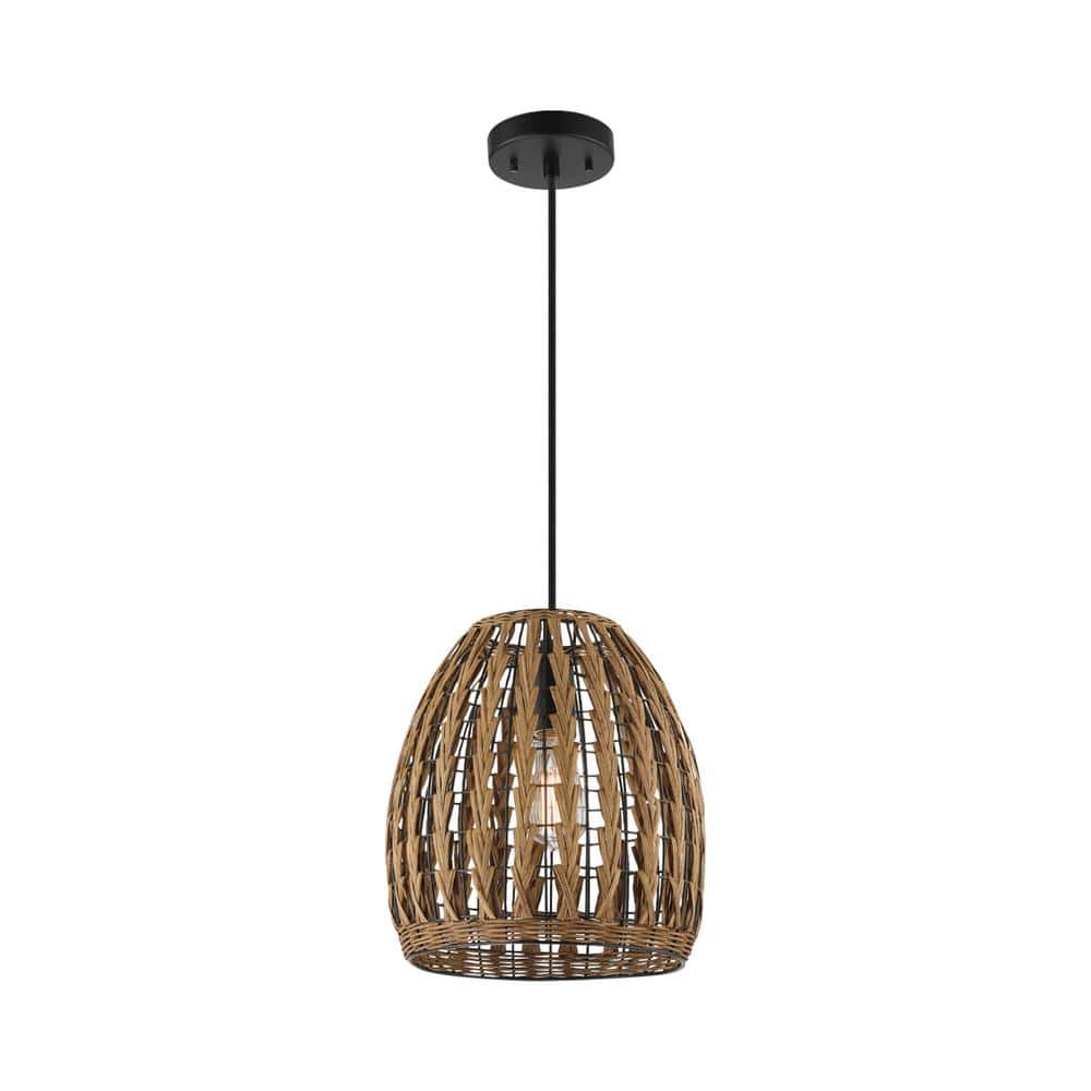 Marlow 1-Light Pendant Light with Natural Twine Color Twist Shade