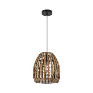 Marlow 1-Light Pendant Light with Natural Twine Color Twist Shade