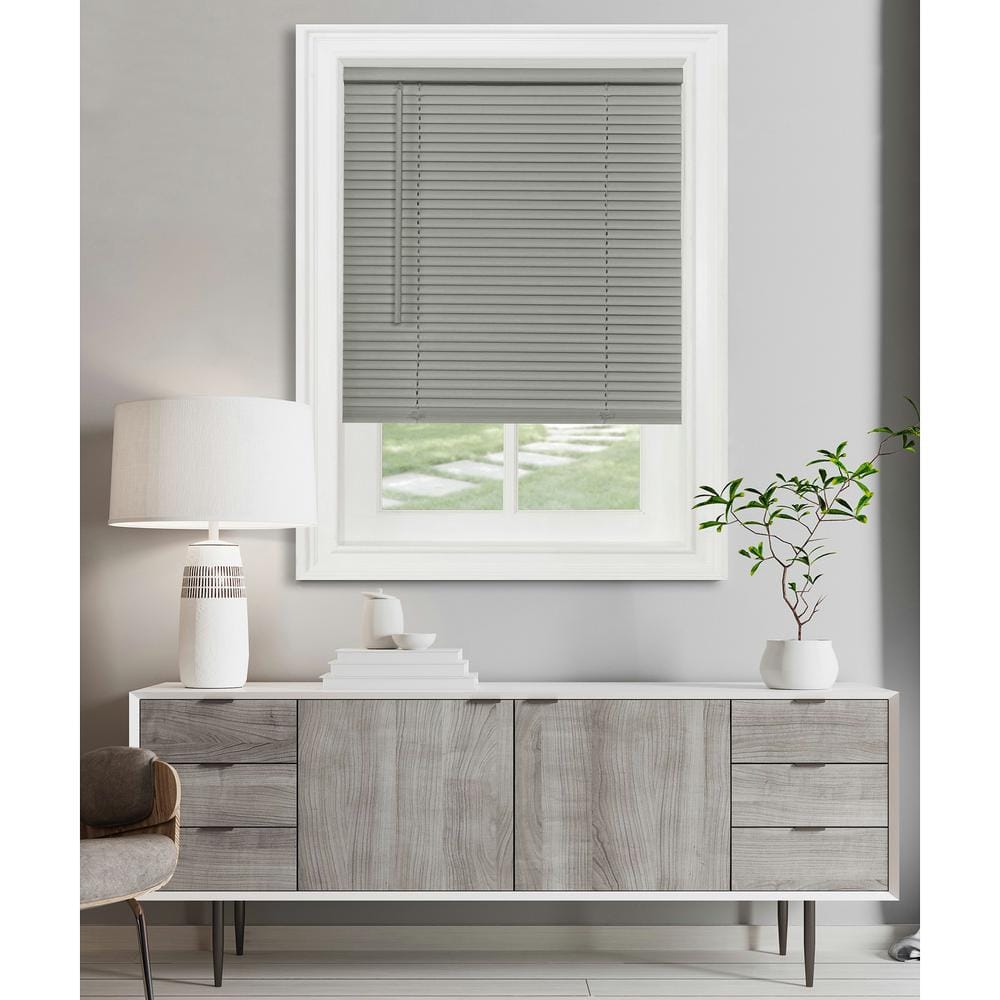 ACHIM GII Morningstar Gray Cordless Light Filtering Vinyl Mini Blinds ...