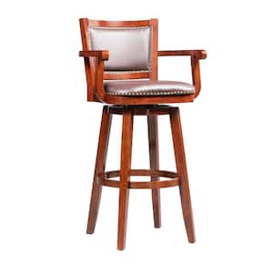 Broadmoor 60 in. H Cherry Wood 34 in. Barstool with Arms