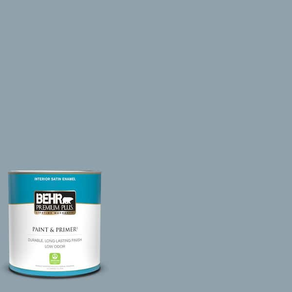 BEHR PREMIUM PLUS 1 qt. #N480-4 French Colony Satin Enamel Low Odor Interior Paint & Primer