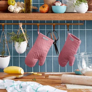 Asteroid Silicone Grip Rose Pink Oven Mitt Set (2-Pack)