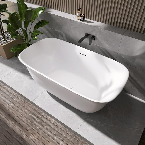 Adecab 59 in. x 31.5 in. Acrylic Freestanding Flatbottom Double