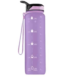 32 oz. Tritan Plastic Water Bottle with Time Marker - Purple
