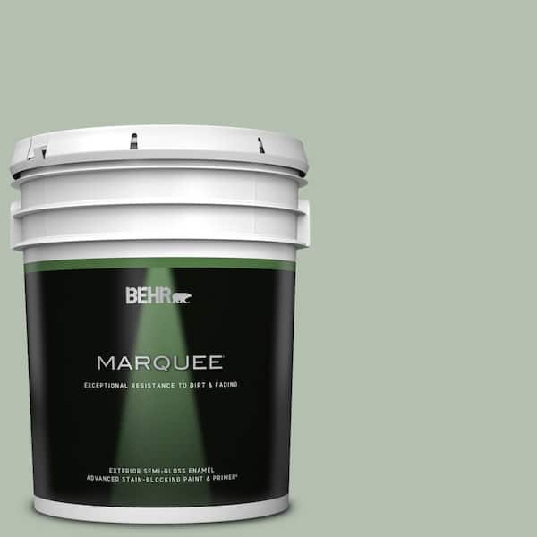 BEHR MARQUEE 5 gal. #N400-3 Flagstaff Green Semi-Gloss Enamel Exterior Paint & Primer