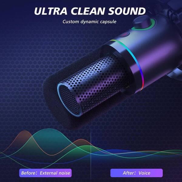 micchan Yichuhaoxi Dynamic Microphone and 20FT XLR Mic Cable Kit, RGB