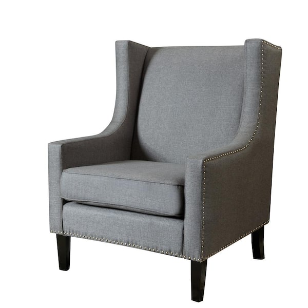 LOKATSE HOME Dark Gray Polyester Accent Chair