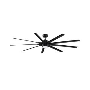 Odyn 84 in. Integrated LED Indoor/Outdoor Black DC Motor Ceiling Fan with Light Kit and Remote Control