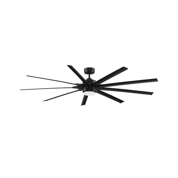 FANIMATION Odyn 84 in. Integrated LED Indoor/Outdoor Black DC Motor Ceiling Fan with Light Kit and Remote Control