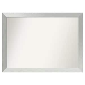 Brushed Sterling Silver 42 in. x 31 in. Custom Non-Beveled Wood Framed Bathroom Vanity Wall Mirror