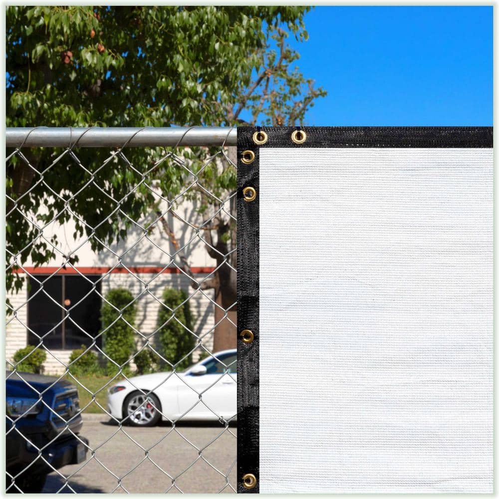 6 ft. x 50 ft. White HDPE Privacy Fence Screen with Reinforced Grommets