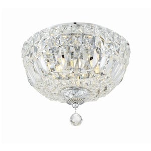 Roslyn 3-Light Polished Chrome Flush Mount