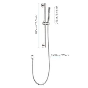 1-Spray Wall Bar Shower Kit with Hand Shower in Brushed Nickel