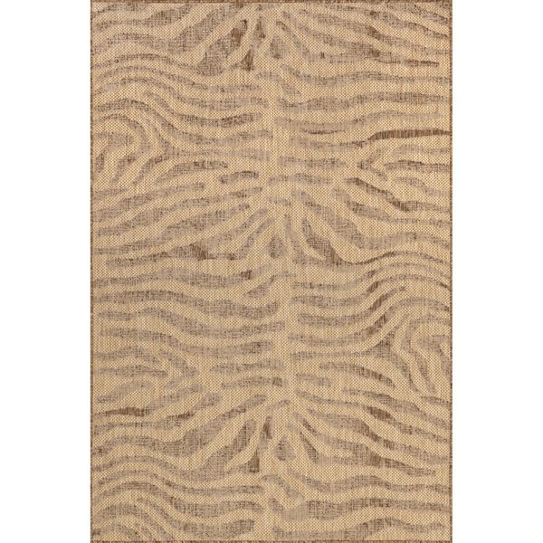 nuLOOM Katrine Zebra Beige 4 ft. x 6 ft. Indoor/Outdoor Area Rug