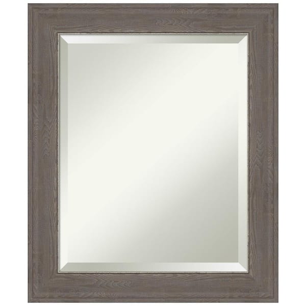 Amanti Art Alta Brown Grey 20.5 in. H x 24.5 in. W Framed Wall Mirror