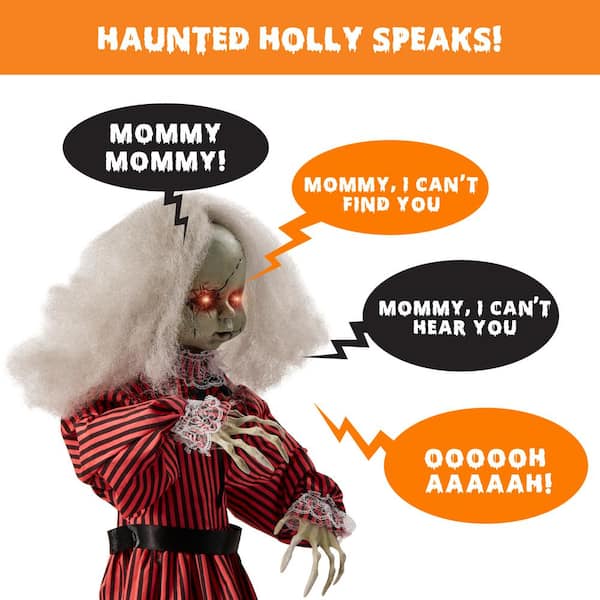 AOKID Creepy Doll Halloween Decoration - Animatronic Roaming Blood Baby Toy For Haunted House