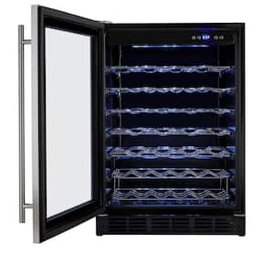 23.4 in. 50 Bottle, 154 Can, Wine and Beverage Cooler with Stainless Steel Door