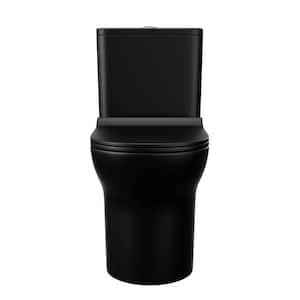 1.1/1.6 GPF Dual Flush Elongated Toilet in Black Seat Included (1-Piece)