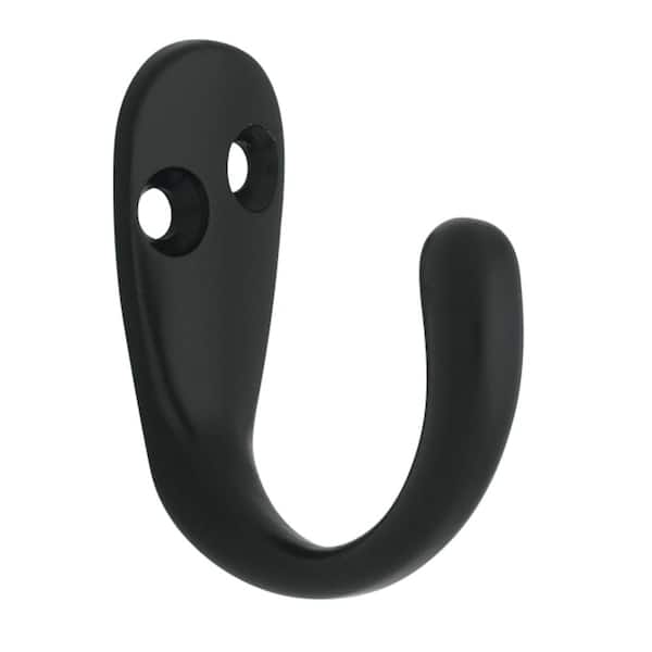 Liberty 1-13/16 in. Zinc 35 lbs. Weight Capacity Single Wall Hook in Matte Black (20-Pack)