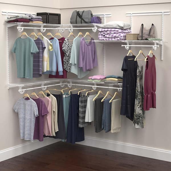 ClosetMaid Shelftrack 4-6 ft. Wide White Wire Adjustable Walk-In Closet System