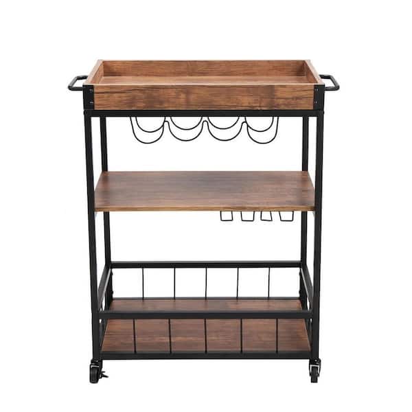 Unbranded 4-Bottle Brown MDF Countertop Wine Rack
